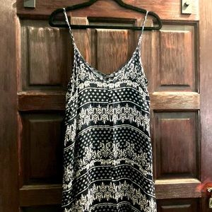 Dark blue white elephant butterfly dress spaghetti strap medium